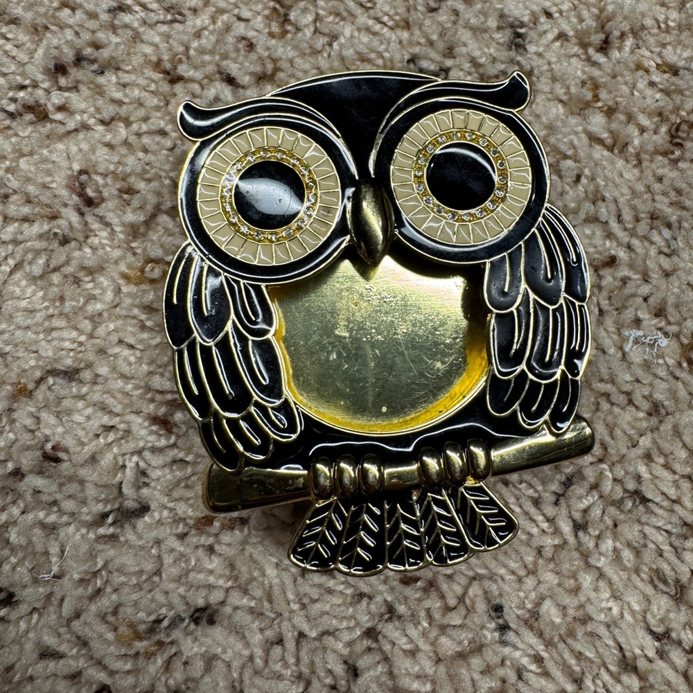 Bath Body Works Scentportable Owl Black Gold Rhinestones Scent Portable holder